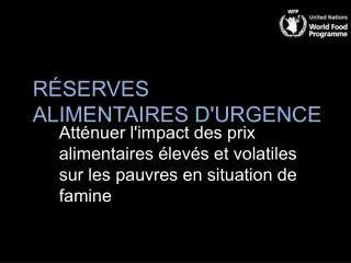 r serves alimentaires d urgence