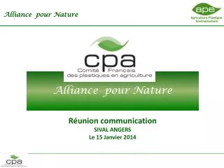 alliance pour nature