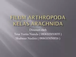 filum arthropoda kelas arachnida
