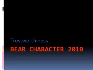 Bear Character 2010