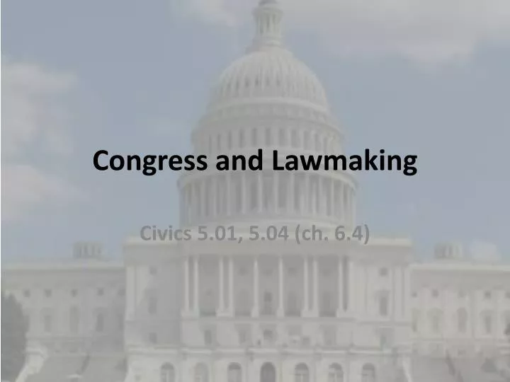 congress and lawmaking