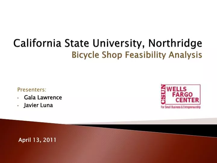 california state university northridge bicycle shop feasibility analysis
