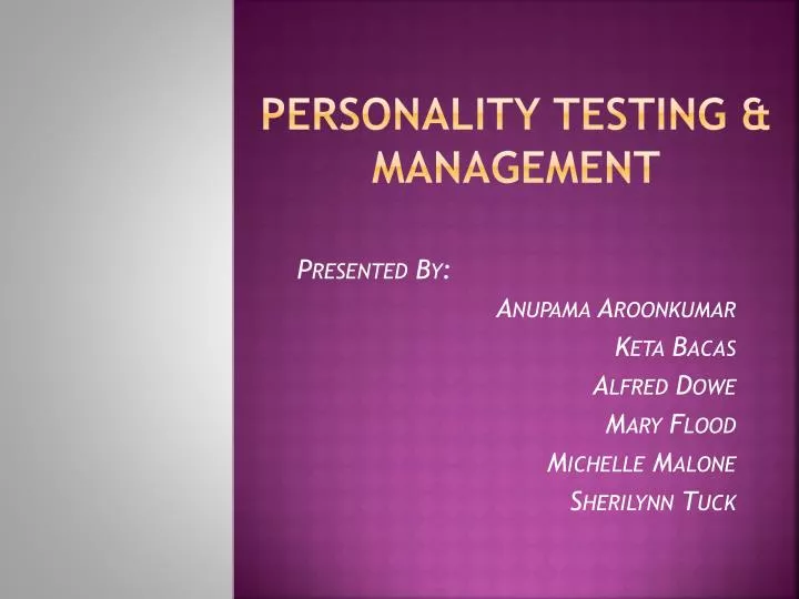 personality testing management
