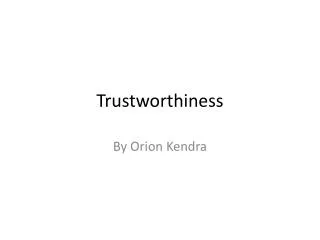 Trustworthiness