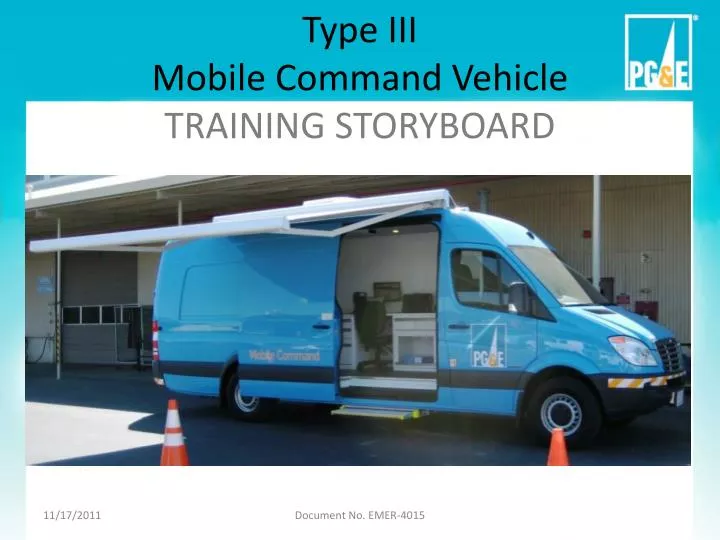 type iii mobile command vehicle training storyboard