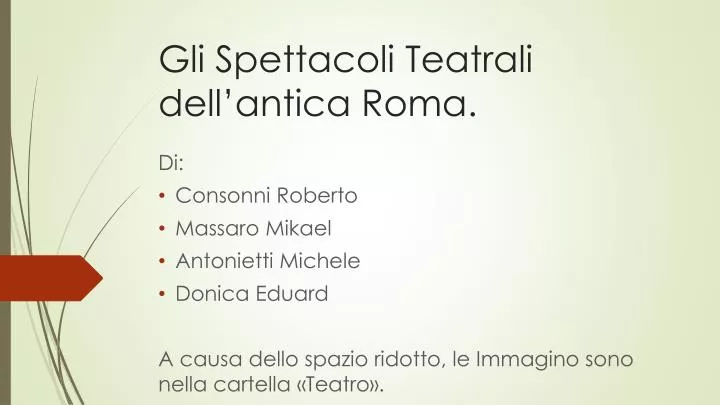 gli spettacoli teatrali dell antica roma