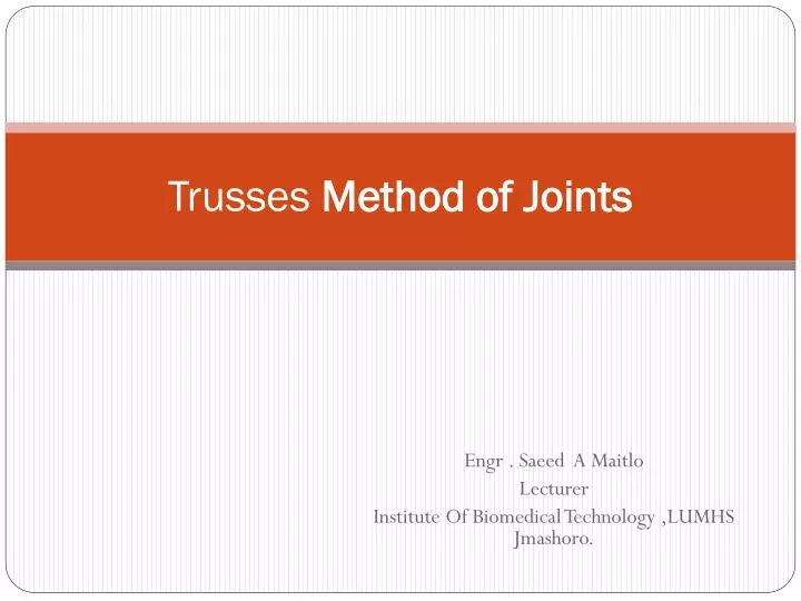 trusses method of joints