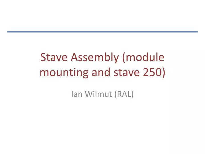 stave assembly module mounting and stave 250