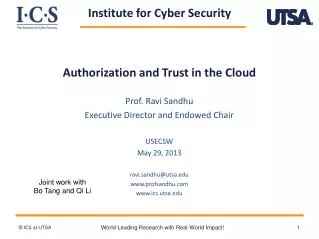Authorization and Trust in the Cloud