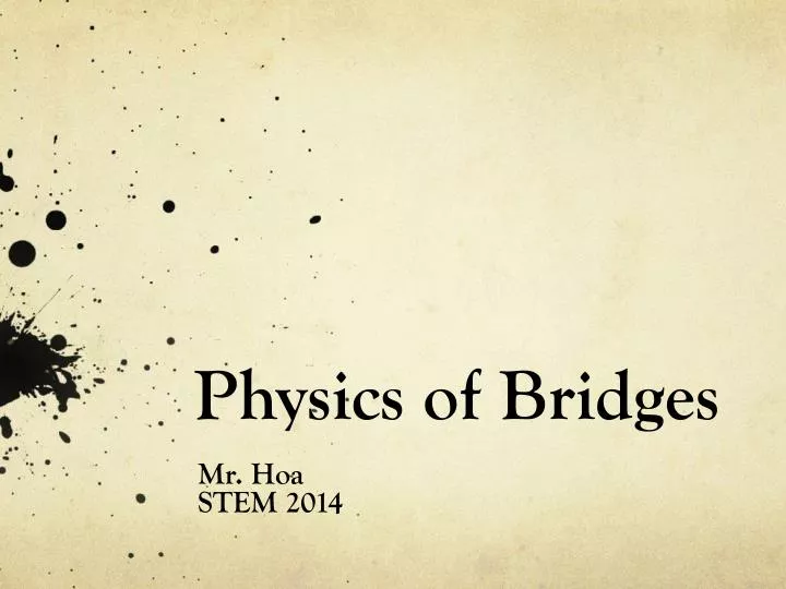 physics of bridges