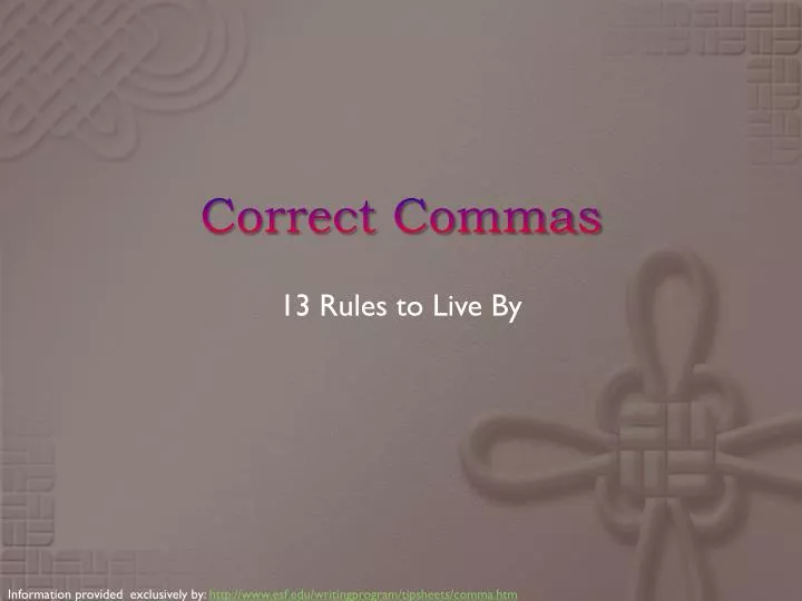 correct commas