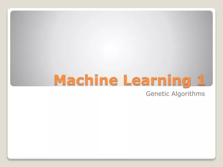 machine learning 1