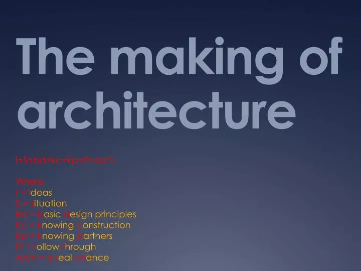the making of architecture