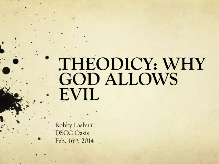 theodicy why god allows evil