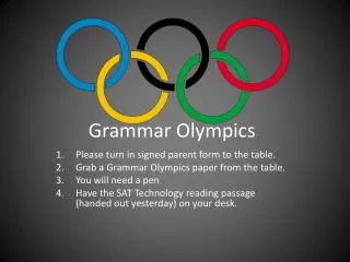 Grammar Olympics