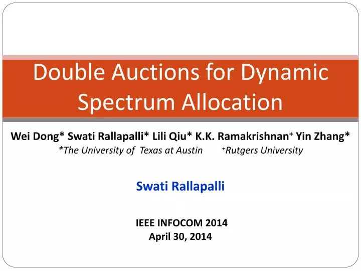 double auctions for dynamic spectrum allocation