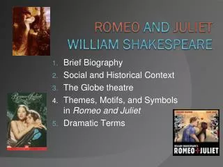 Brief Biography Social and Historical Context The Globe theatre