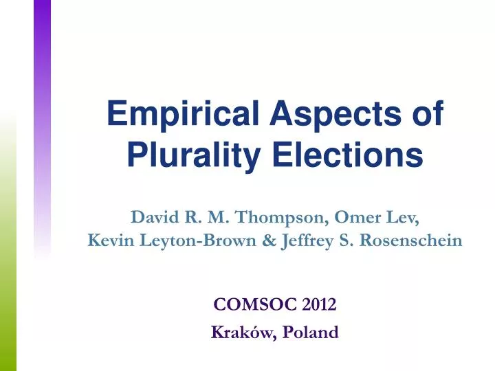 empirical aspects of plurality elections