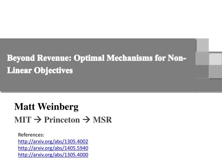 beyond revenue optimal mechanisms for non linear objectives