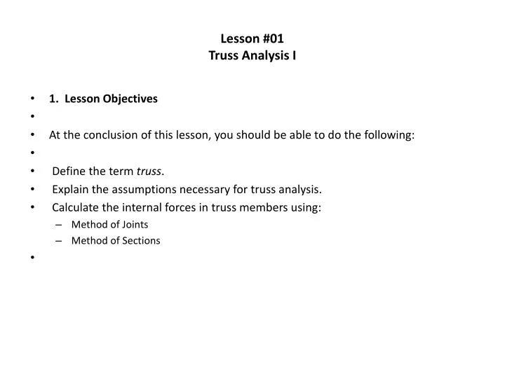 lesson 01 truss analysis i