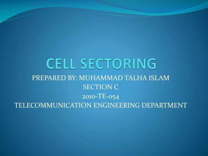 cell sectoring