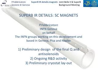 SUPERB IR DETAILS: SC MAGNETS P.Fabbricatore INFN Genova on behalf