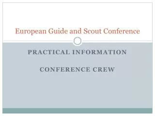 european guide and scout conference