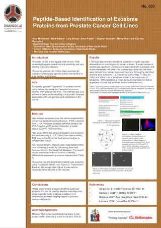 Peptide -Based Identification of Exosome Proteins from Prostate Cancer Cell Lines