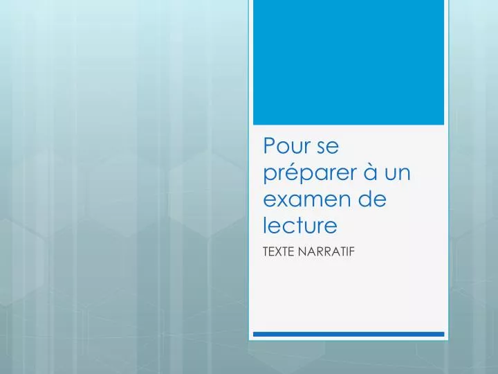 pour se pr parer un examen de lecture