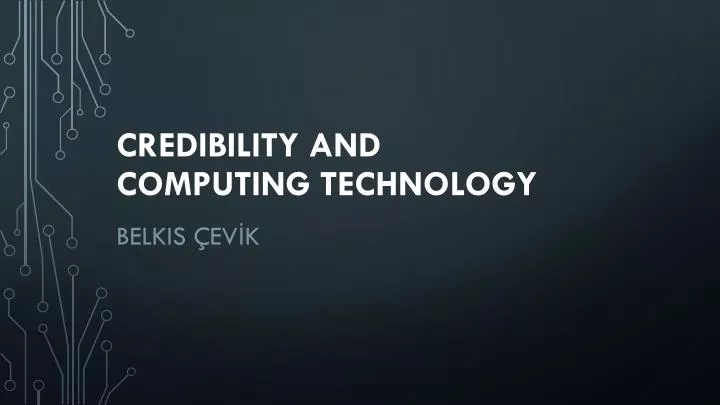 credibility and computing technology