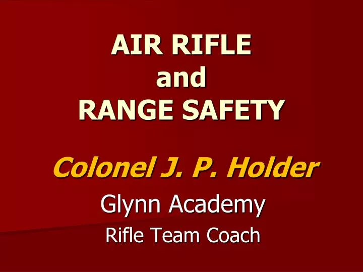 air rifle and range safety