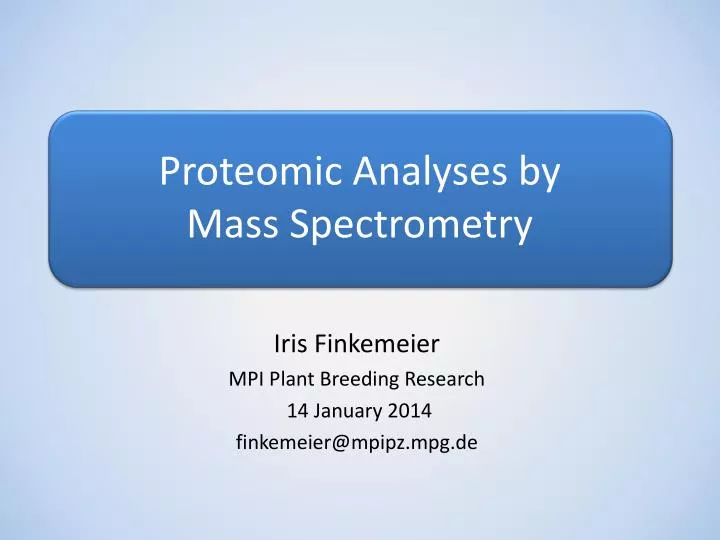 proteomic analyses by mass spectrometry