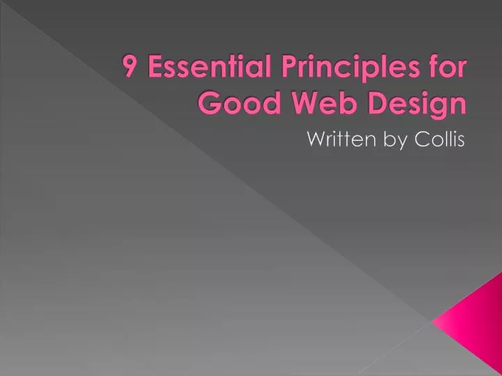 9 essential principles for good web design