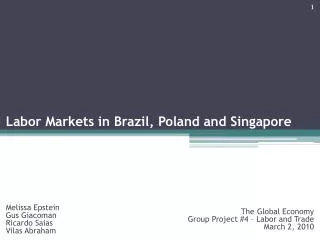 Labor Markets in Brazil, Poland and Singapore