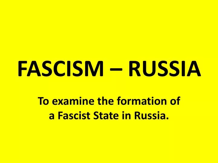 fascism russia