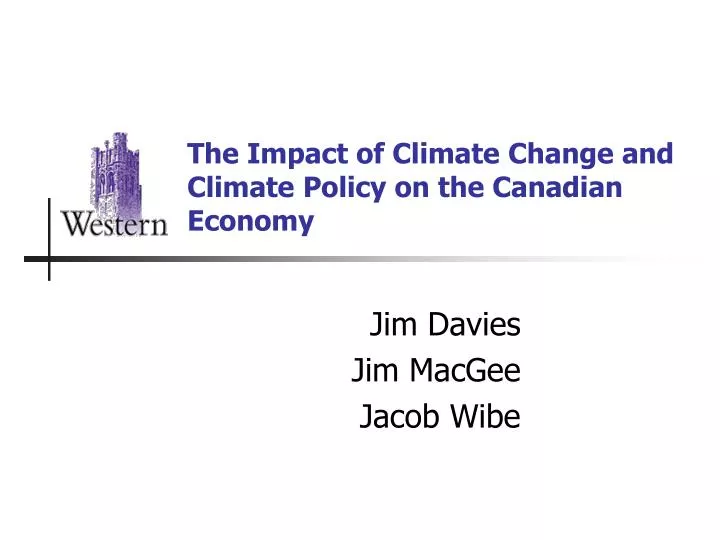 the impact of climate change and climate policy on the canadian economy