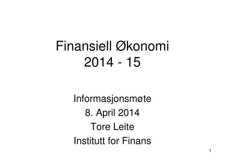 finansiell konomi 2014 15