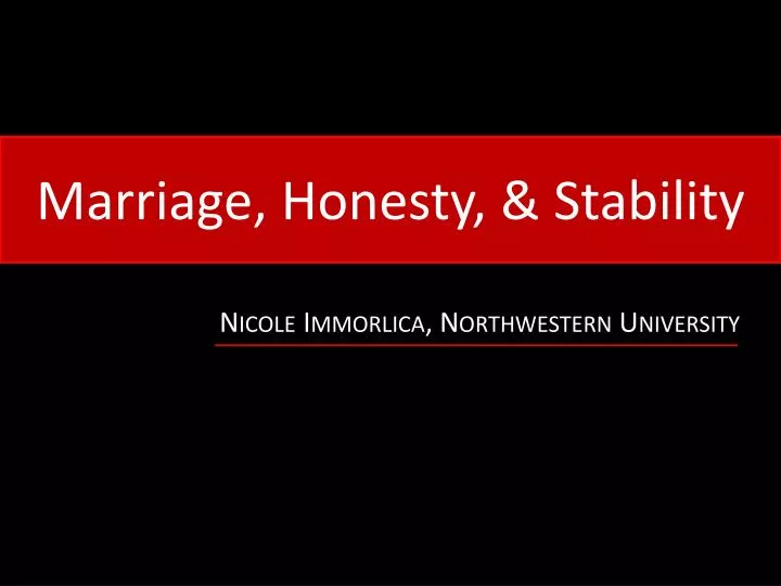 marriage honesty stability