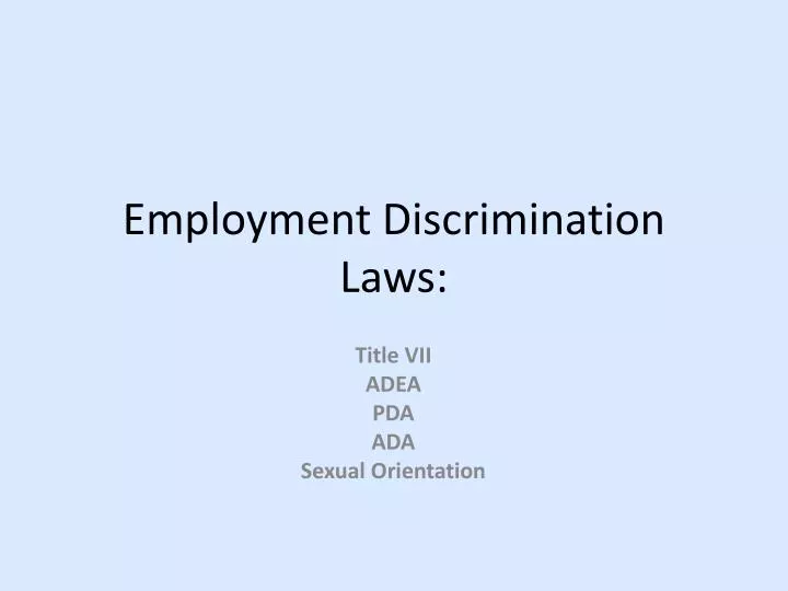 employment discrimination laws