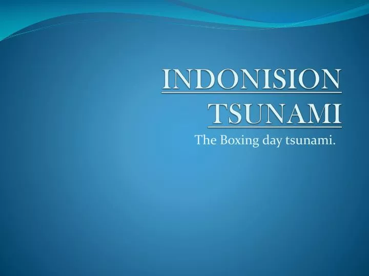 indonision tsunami