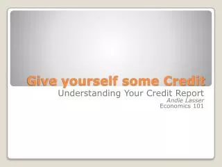 Give yourself some Credit