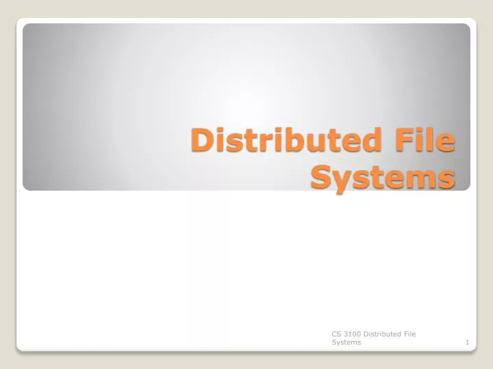 distributed file systems