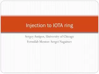 Injection to IOTA ring