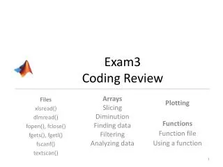 Exam3 Coding Review