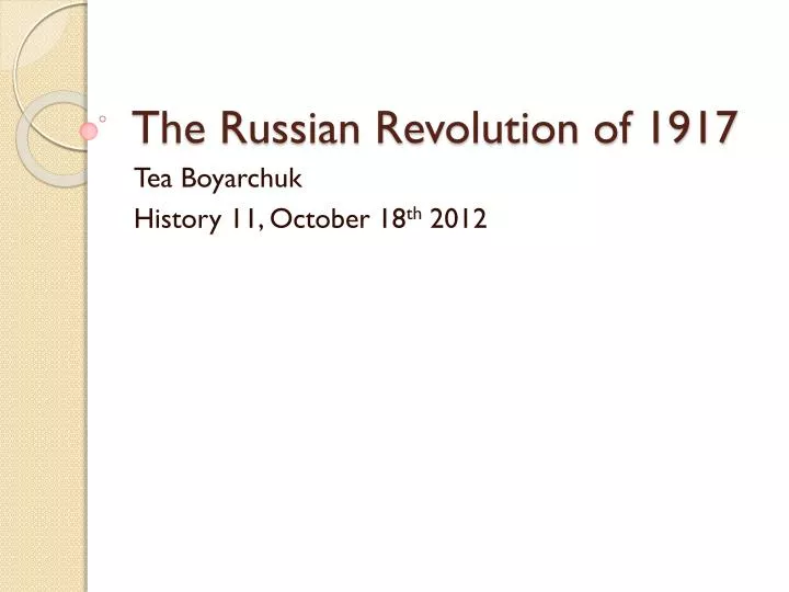 the russian revolution of 1917