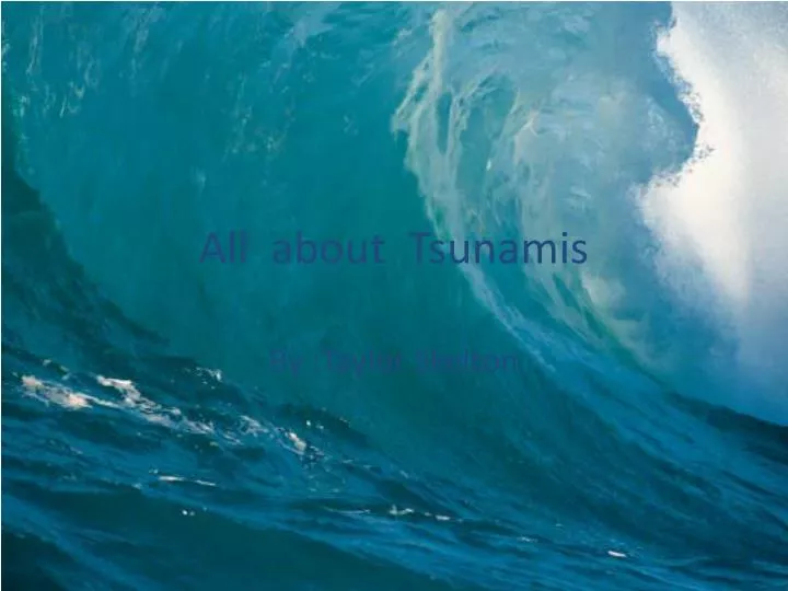 all about tsunamis