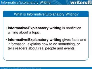 Informative/Explanatory Writing