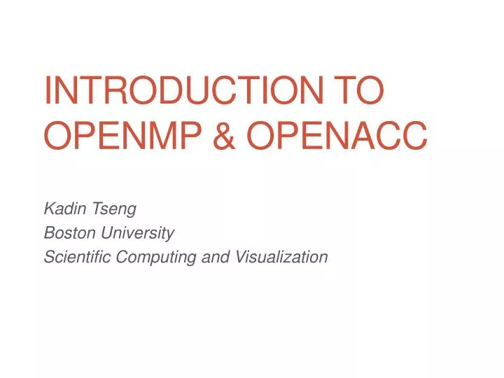 introduction to openmp openacc