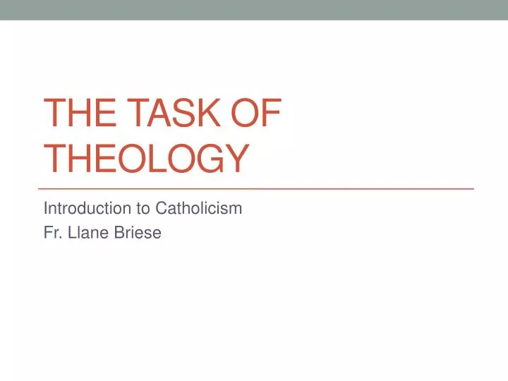the task of theology