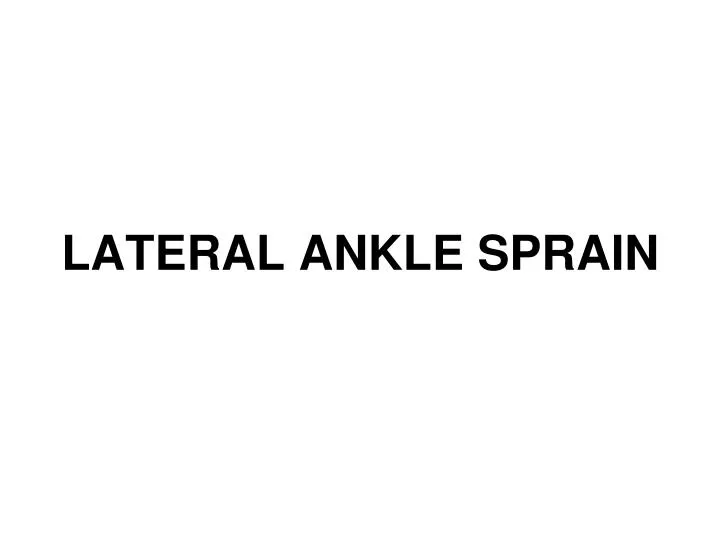 lateral ankle sprain